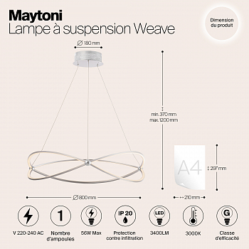 Светильник потолочная Maytoni MOD062PL-L56CH3K