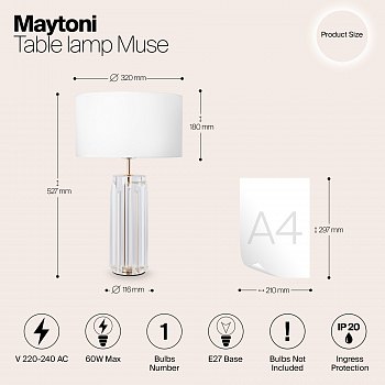 Настольная лампа интерьерная Maytoni MOD304TL-01G
