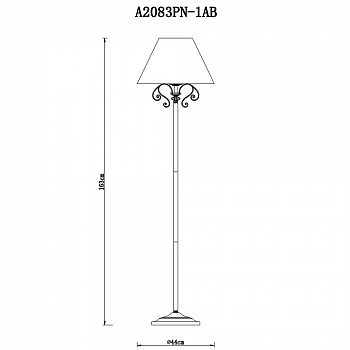 Торшер на 1 лампу Arte Lamp A2083PN-1AB