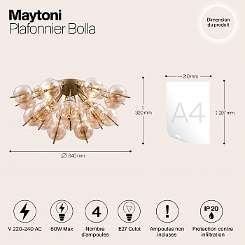 Светильник потолочная Maytoni MOD133CL-04BS